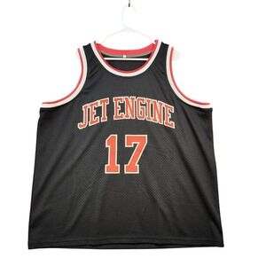 Jet Engine Shirt Mens 2XL Black Red Basketball Jersey Tank Top Hardin 17 Sports
